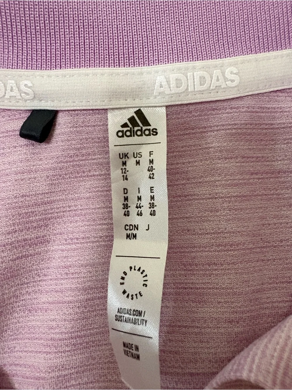 adidas Lavender Heather Short Sleeve Polo Shirt